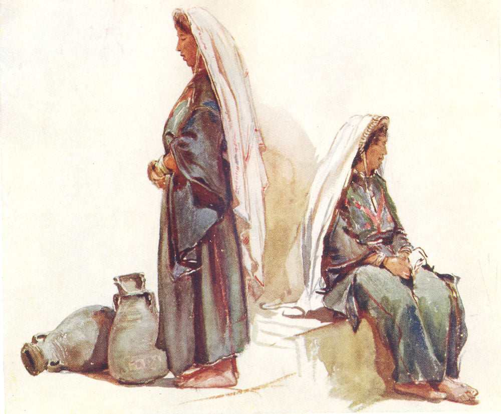 PORTRAITS. Studies of Syrian peasant women 1902 old antique print picture